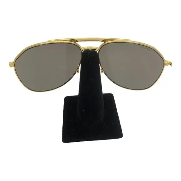 Gucci 59 MM Slim Metallic Frames Contrast Temples Classic Aviator Sunglasses - Picture 3 of 8